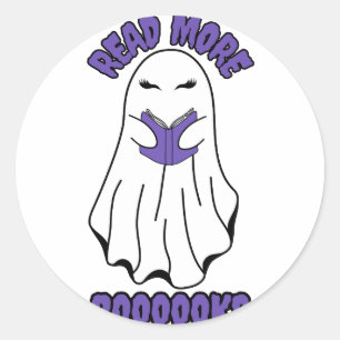 Weitere Bücher Halloween Ghost Lila Runder Aufkleber