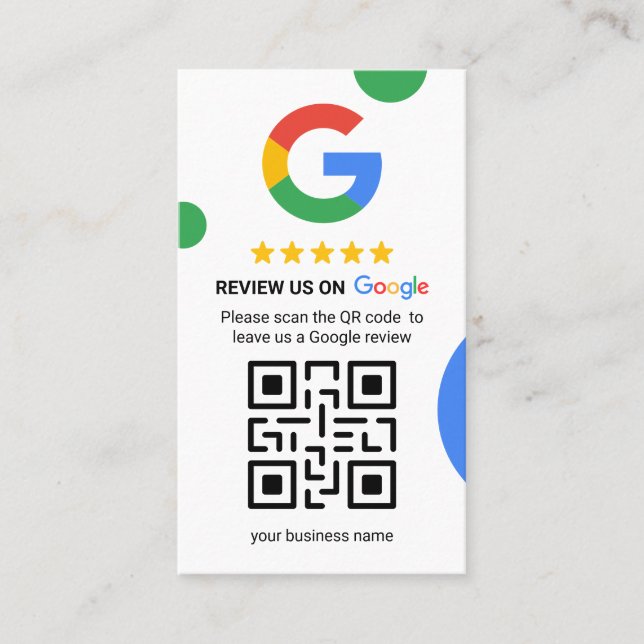Weitere Google-Bewertungen - QR Code Business Card Visitenkarte (Vorderseite)