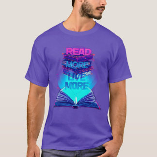 Weitere Informationen Live More - Neon Book Stack T-Shirt
