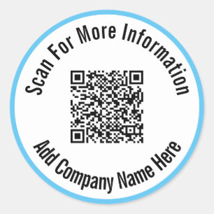 Weitere Informationen - QR-Code - Blaue Grenze dur Runder Aufkleber