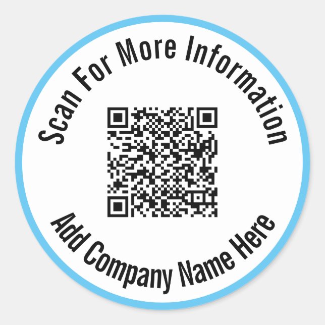 Weitere Informationen - QR-Code - Blaue Grenze Runder Aufkleber (Vorderseite)