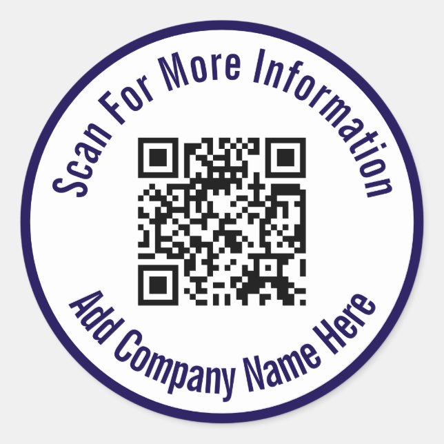 Weitere Informationen QR Code Dunkelblau Runder Aufkleber (Vorderseite)