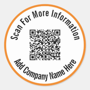 Weitere Informationen zu Orange White QR Code such Runder Aufkleber