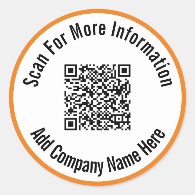 Weitere Informationen zu Orange White QR Code such Runder Aufkleber (Vorderseite)