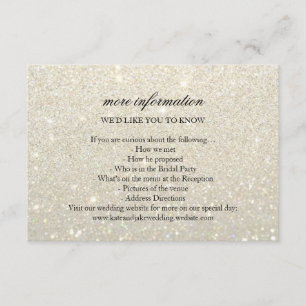 Weitere Infos Hochzeitskarte - Weißgold Glit Fab Begleitkarte