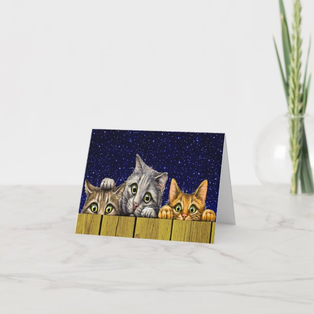 Weitere Peeking Cats Notecards Dankeskarte (Vorderseite)