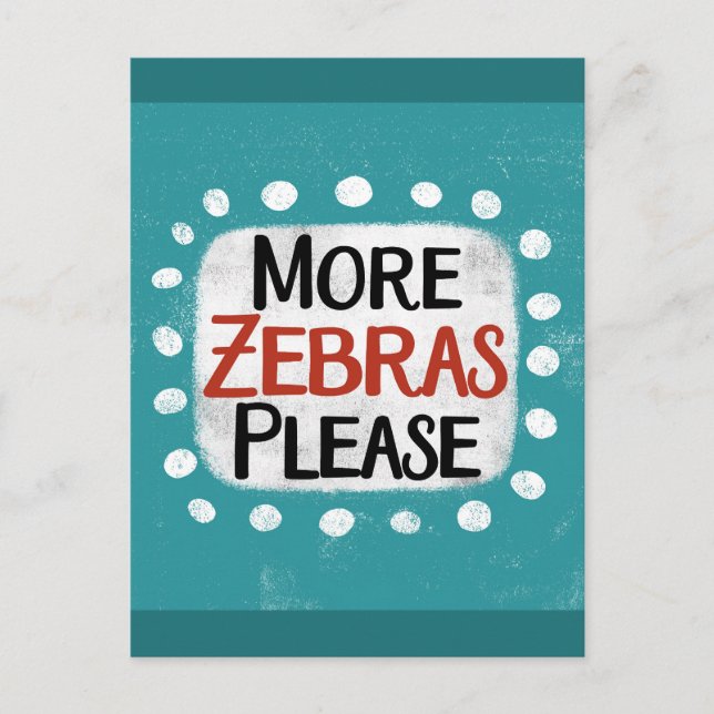Weitere Zebras Bitte Postkarte (Vorderseite)