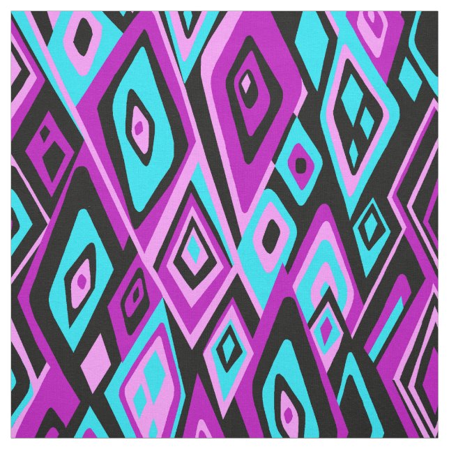 Weites heraus Retro psychedelisches abstraktes Stoff (Muster)