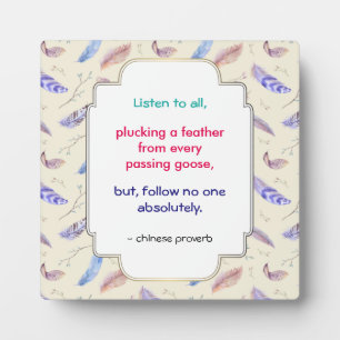 Weites inspirierendes Motivierend Chinesisches Spr Fotoplatte