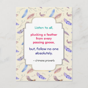 Weites inspirierendes Motivierend Chinesisches Spr Postkarte