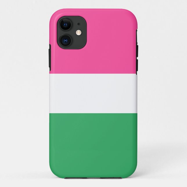 Weitläufiger Chic Watermelon Rosa Weiße Streifen Case-Mate iPhone Hülle (Rückseite)