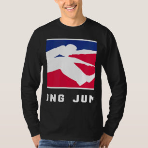 Weitsprung Leichtathletik Sport lange Frühjahrsaus T-Shirt