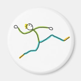 Weitsprung Stickman Magnet