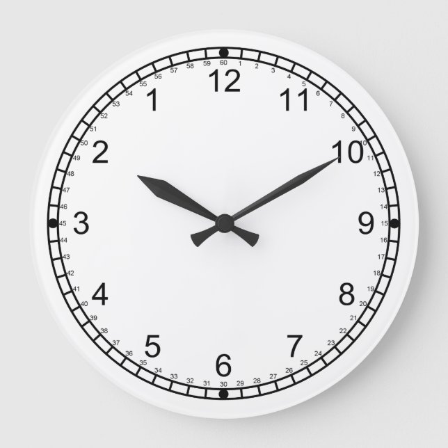 Weitwinkeltakt Große Wanduhr (Vorderseite)