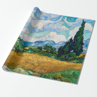 Weizen-Feld mit Zypressen durch Vincent van Gogh Geschenkpapier