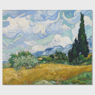 Weizen-Feld mit Zypressen durch Vincent van Gogh Geschenkpapier