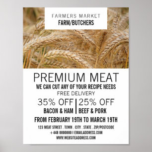 Weizen in Feld-, Bauer- und Butcherwerbung Poster