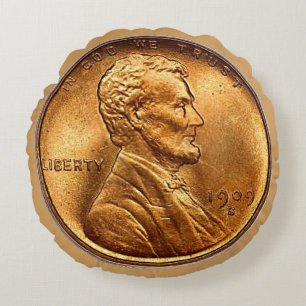 Weizen-Penny-Münze Rundes Kissen