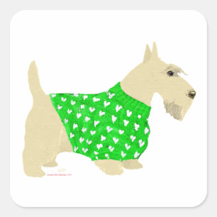 Weizen-Schottischer-Terrier-Pulli Quadratischer Aufkleber