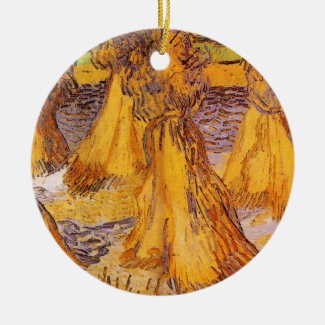 Weizenblätter von Vincent van Gogh Keramik Ornament (Vorne)