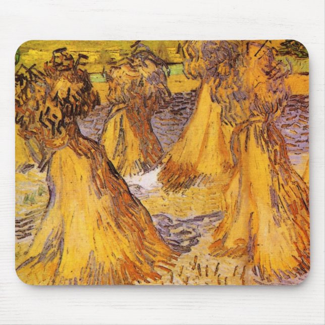 Weizenblätter von Vincent van Gogh Mousepad (Vorne)