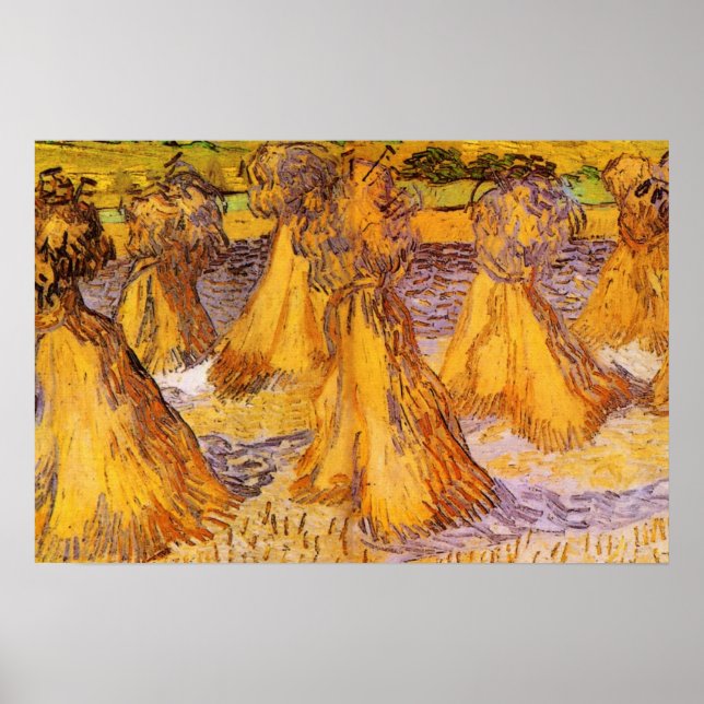 Weizenblätter von Vincent van Gogh Poster (Vorne)