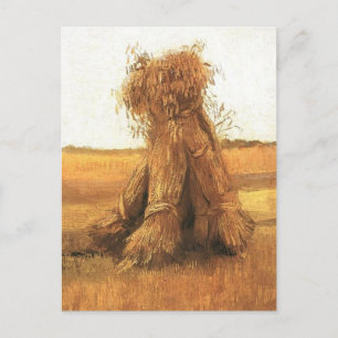 Weizenbündel auf einem Feld, van Gogh Postkarte