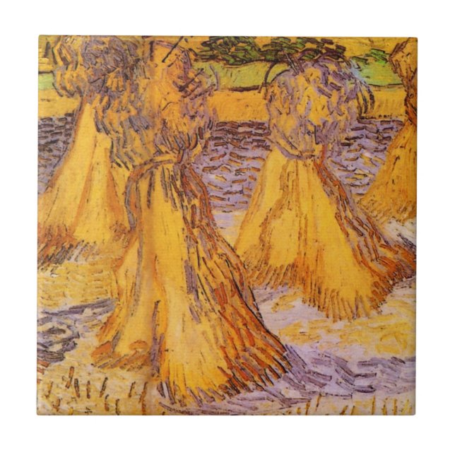 Weizenbündel von Vincent van Gogh Fliese (Vorderseite)