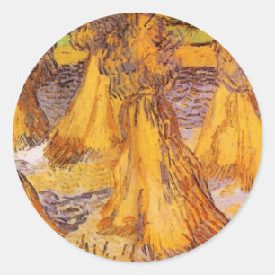 Weizenbündel von Vincent van Gogh Runder Aufkleber