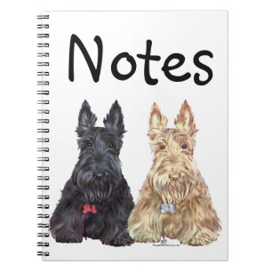 Weizenfarbene und schwarze Scottie-Hunde Notizblock