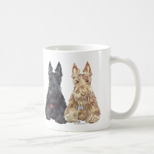 Weizenfarbene und schwarze Scottie-Hunde Tasse