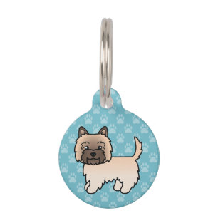 Weizenfarbener Cairn Terrier Cartoon Hund Haustiermarke