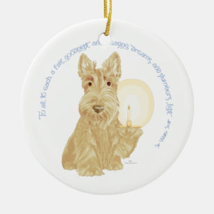 Weizenfarbener Scottie gute Nacht Keramikornament