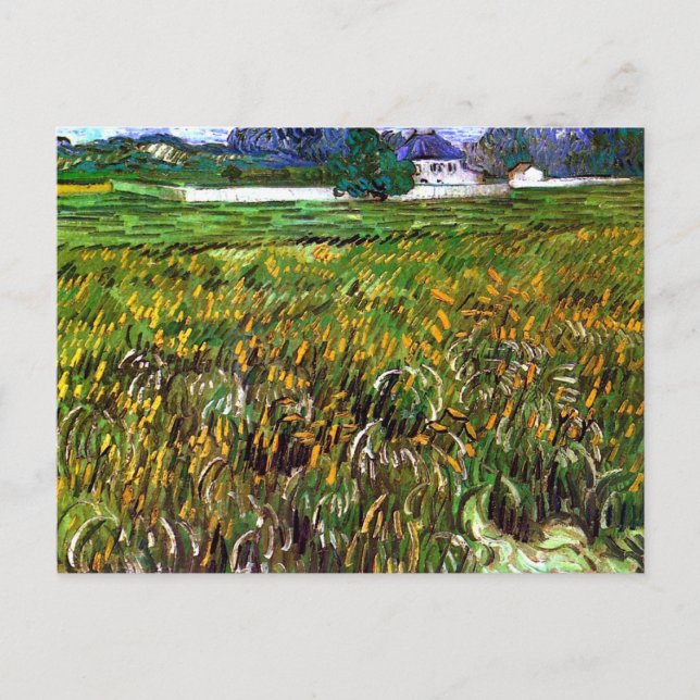 Weizenfeld-Auvers, Weiß Haus Van Gogh Kunsthandwer Postkarte (Vorderseite)