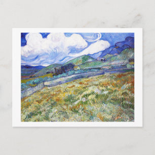 Weizenfeld mit Bergen im Hintergrund Postkarte