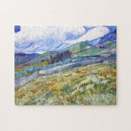 Weizenfeld mit Bergen im Hintergrund Puzzle