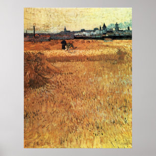 Weizenfeld mit Blick auf Arles von van Gogh Poster
