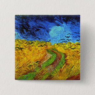 Weizenfeld mit Crows Van Gogh Fine Art Button