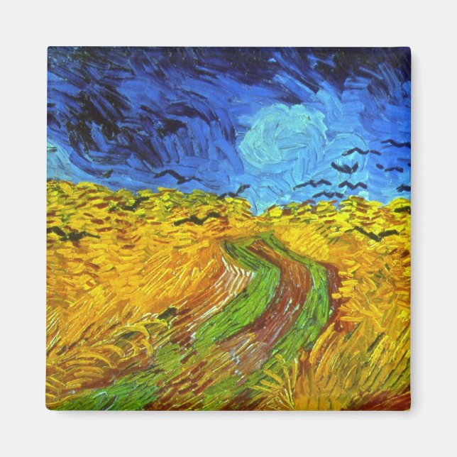 Weizenfeld mit Crows Van Gogh Fine Art Magnet (Vorne)