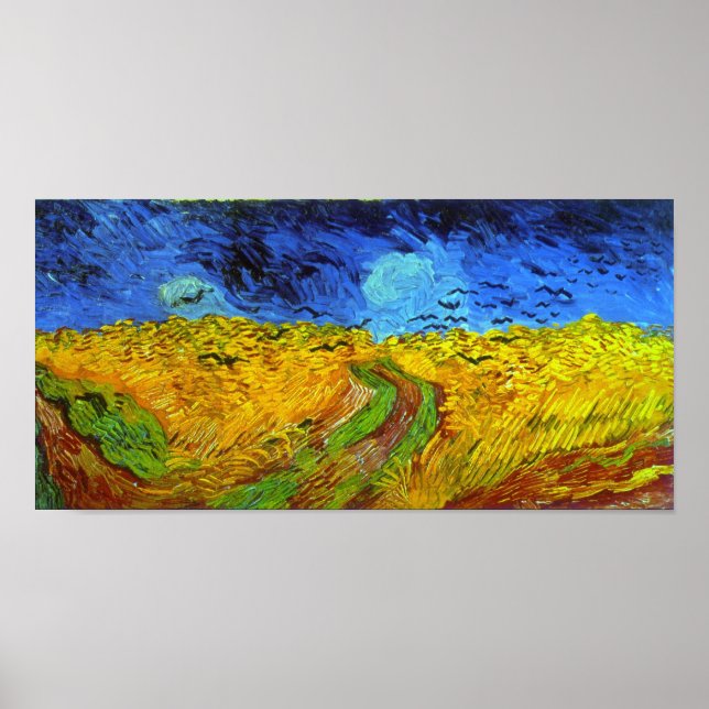 Weizenfeld mit Crows Van Gogh Fine Art Poster (Vorne)