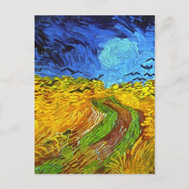 Weizenfeld mit Crows Van Gogh Fine Art Postkarte (Vorderseite)