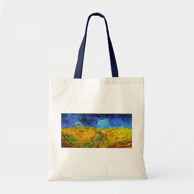 Weizenfeld mit Crows Van Gogh Fine Art Tragetasche (Vorne)