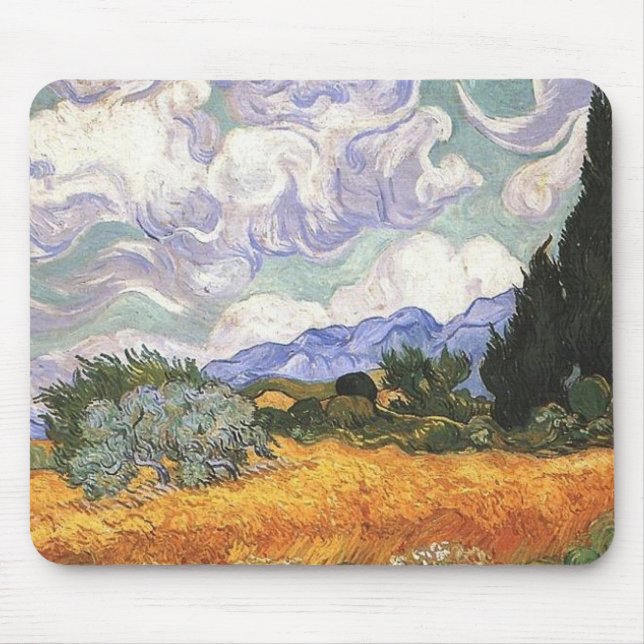 Weizenfeld mit Cypress von Van Gogh. Mousepad (Vorne)