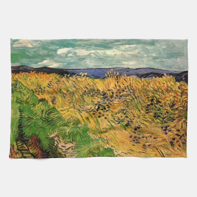Weizenfeld mit Kornblumen von Vincent van Gogh Geschirrtuch (Horizontal)