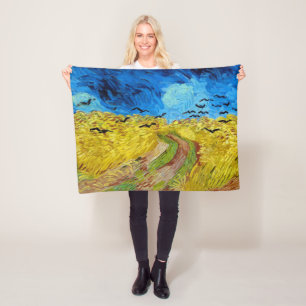 Weizenfeld mit Krähen, Van Gogh Fleecedecke