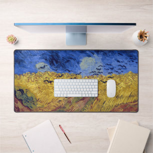Weizenfeld mit Krähen Van Gogh Schreibtischunterlage