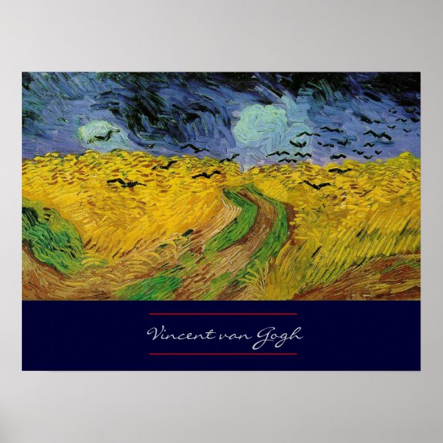 Weizenfeld mit Krähen von van Gogh Poster Print (Vorne)