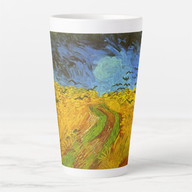 Weizenfeld mit Krähen von Vincent van Gogh Milchtasse (Vorderseite)