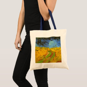 Weizenfeld mit Krähen von Vincent van Gogh Tragetasche