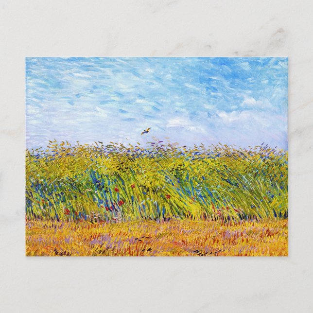 Weizenfeld mit Lark von Vincent Van Gogh Postkarte (Vorderseite)